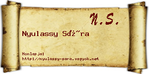 Nyulassy Sára névjegykártya