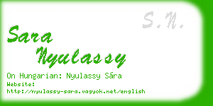 sara nyulassy business card